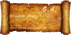 Olajkár Alex névjegykártya